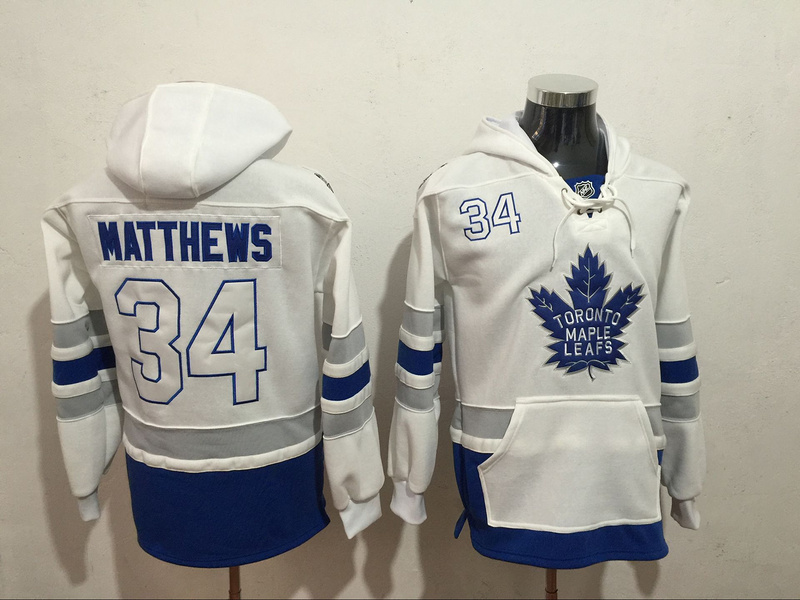 Maple Leafs 34 Auston Matthews White All Stitched Hooded Sweatshirt