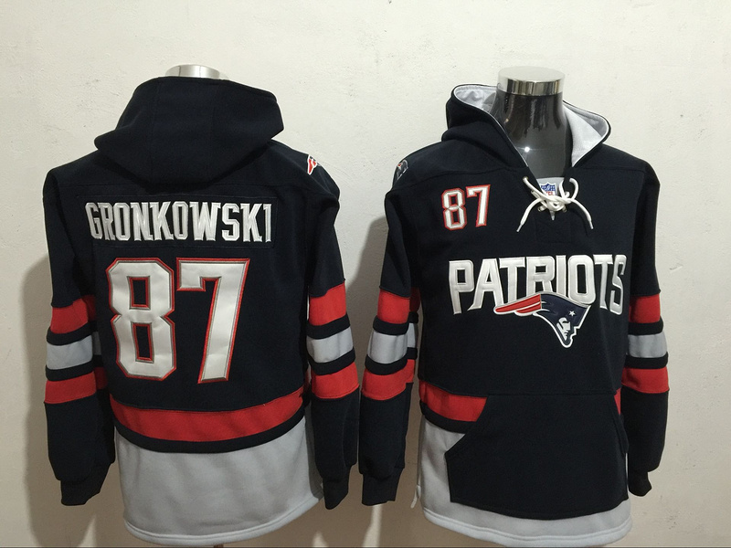 Nike Patriots 87 Rob Gronkowski Navy All Stitched Hooded Sweatshirt