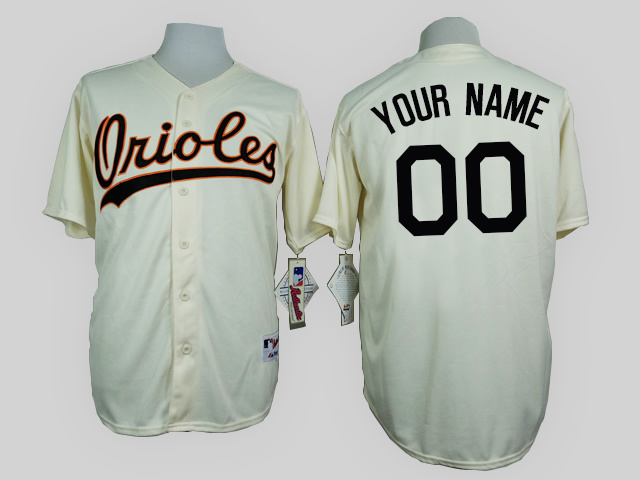 Baltimore Orioles Cream 1954 Turn Back The Clock Men's Customized Jersey