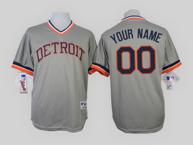 Detroit Tigers Gray 1984 Turn Back The Clock Men's Customized Jersey