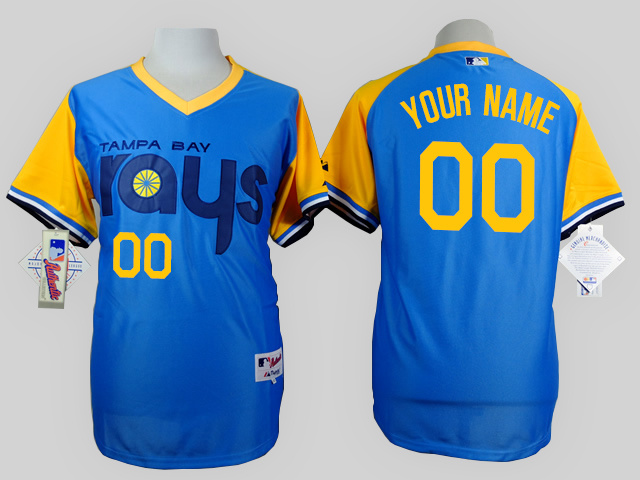 Tampa Bay Rays Blue 1988 Turn Back The Clock Men's Customized Throwback Jersey