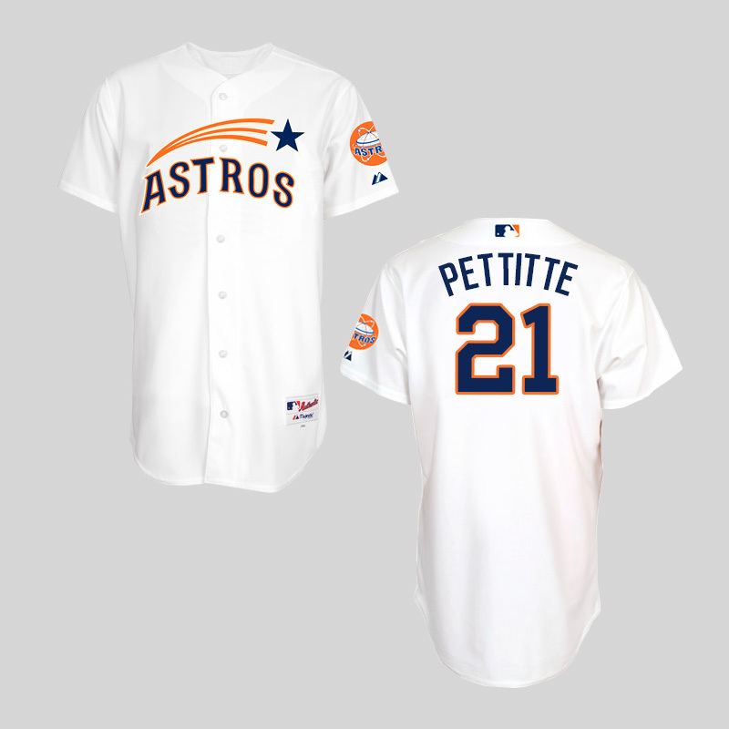 Astros 21 Andy Pettitte White Throwback Jersey