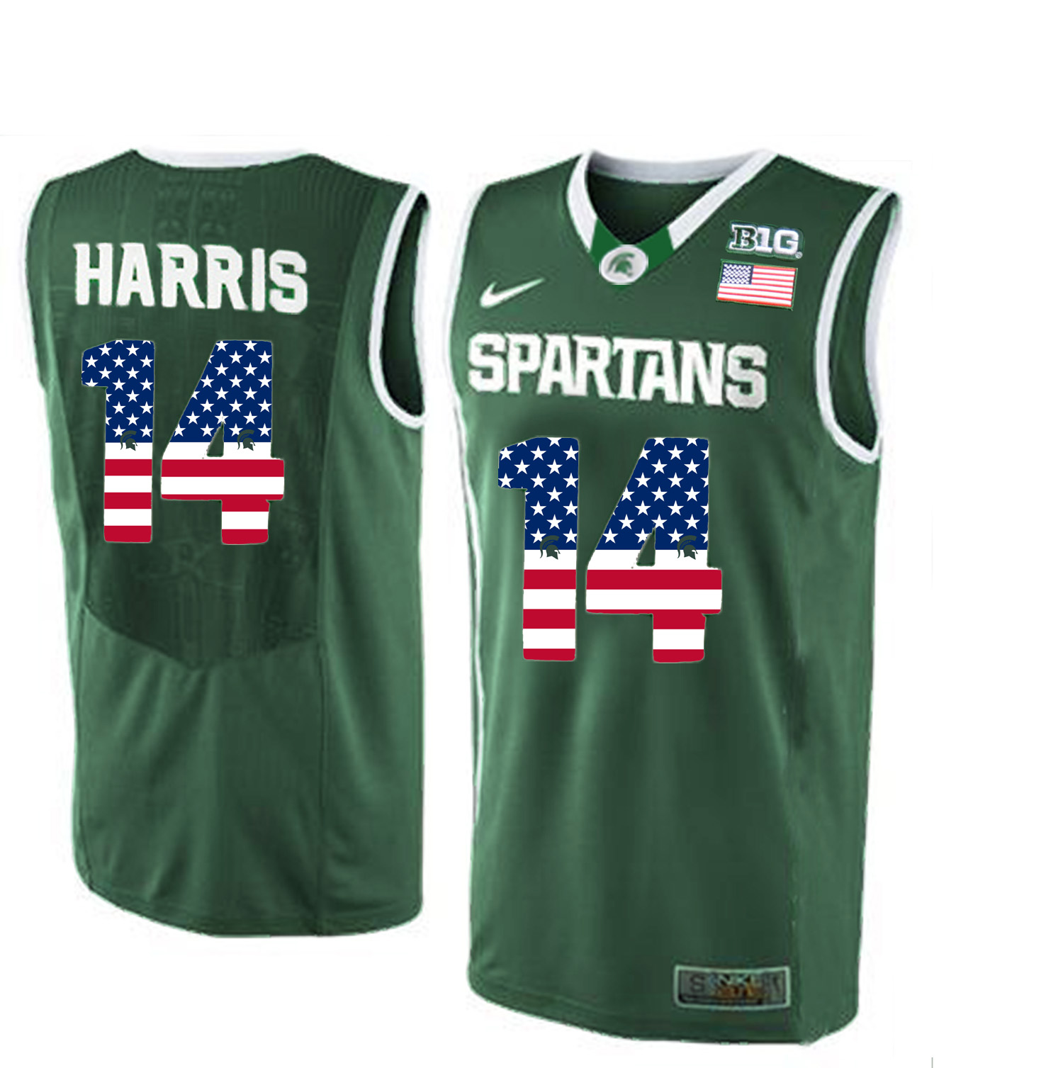 Michigan State Spartans 14 Gary Harris Green College Basketball Jersey