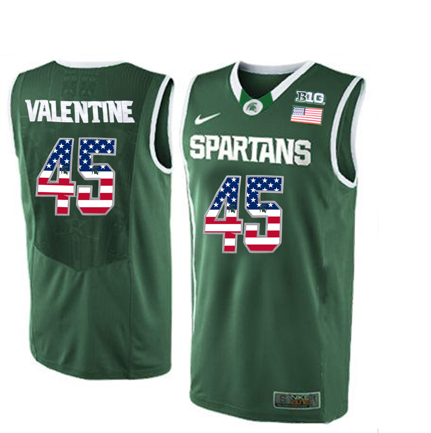 Michigan State Spartans 45 Denzel Valentine Green College Basketball Jersey