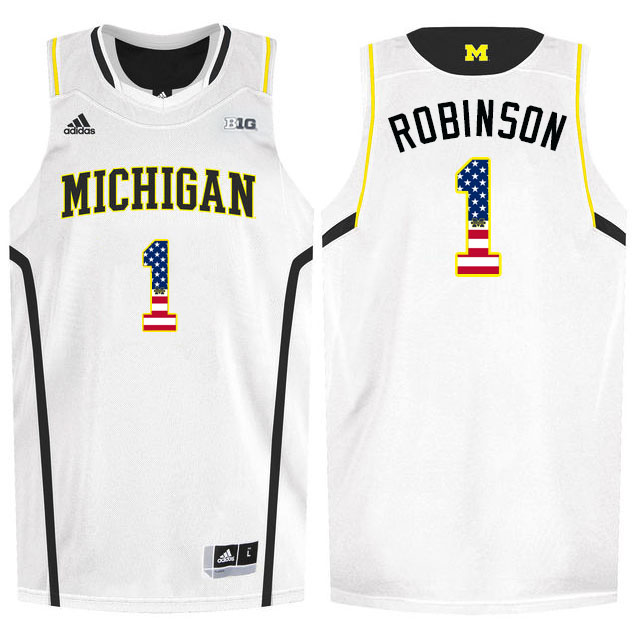 Michigan Wolverines 1 Glenn Robinson III White College Basketball Jersey