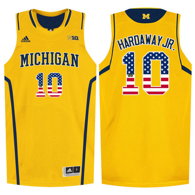 Michigan Wolverines 10 Tim Hardaway Jr. Yellow College Basketball Jersey