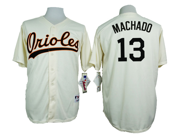 Orioles 13 Manny Machado Cream 1954 Turn Back The Clock Throwback Jersey
