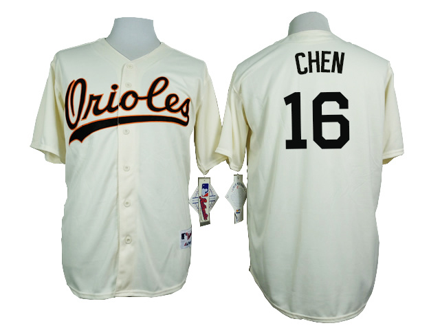 Orioles 16 Wei Yin Chen Cream 1954 Turn Back The Clock Throwback Jersey