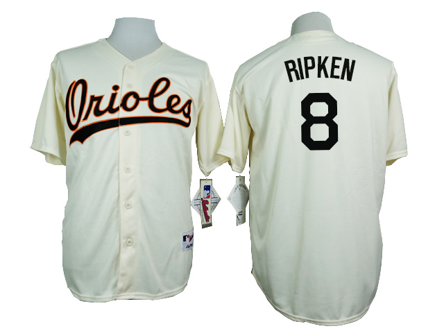Orioles 8 Cal Ripken Jr. Cream 1954 Turn Back The Clock Throwback Jersey