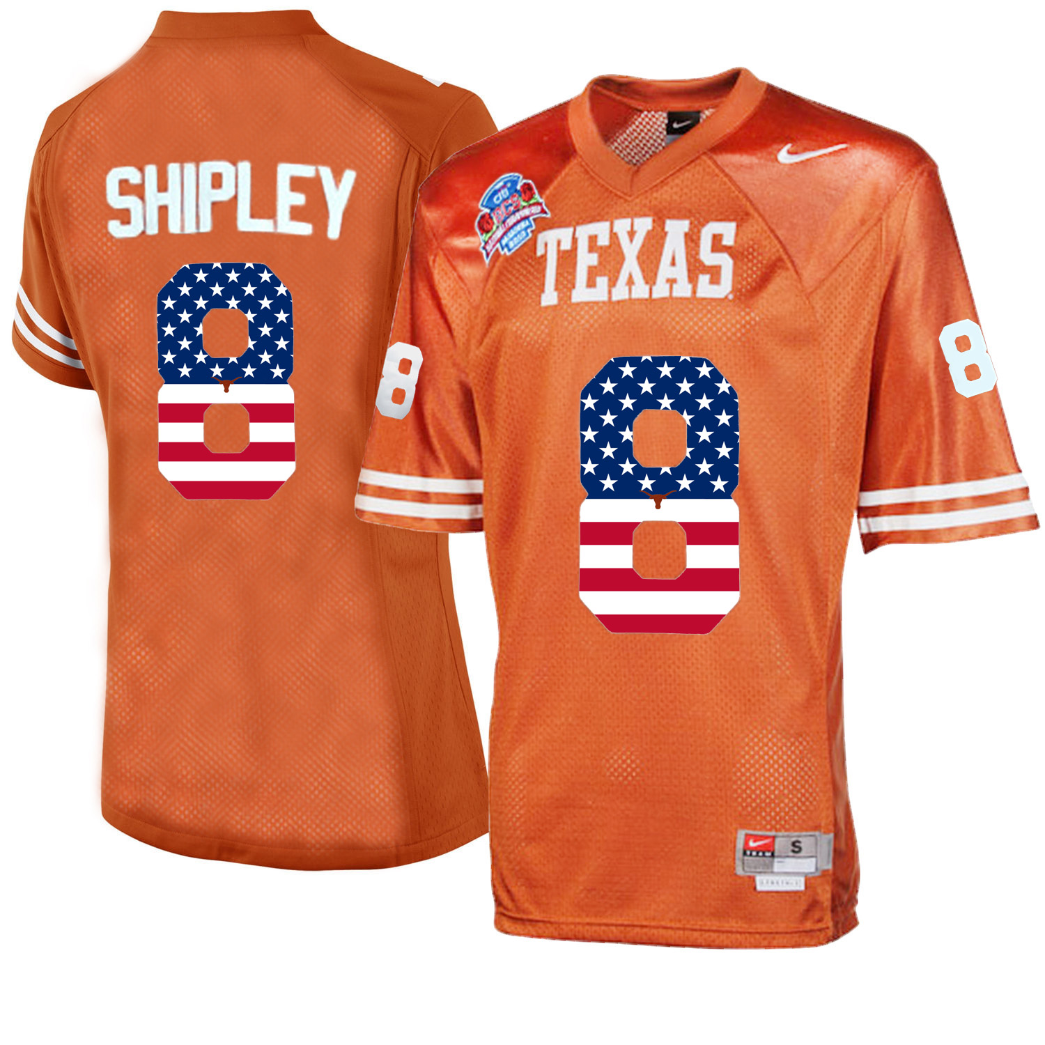 Texas Longhorns 8 Jordan Shipley Orange College Football Throwback Jersey