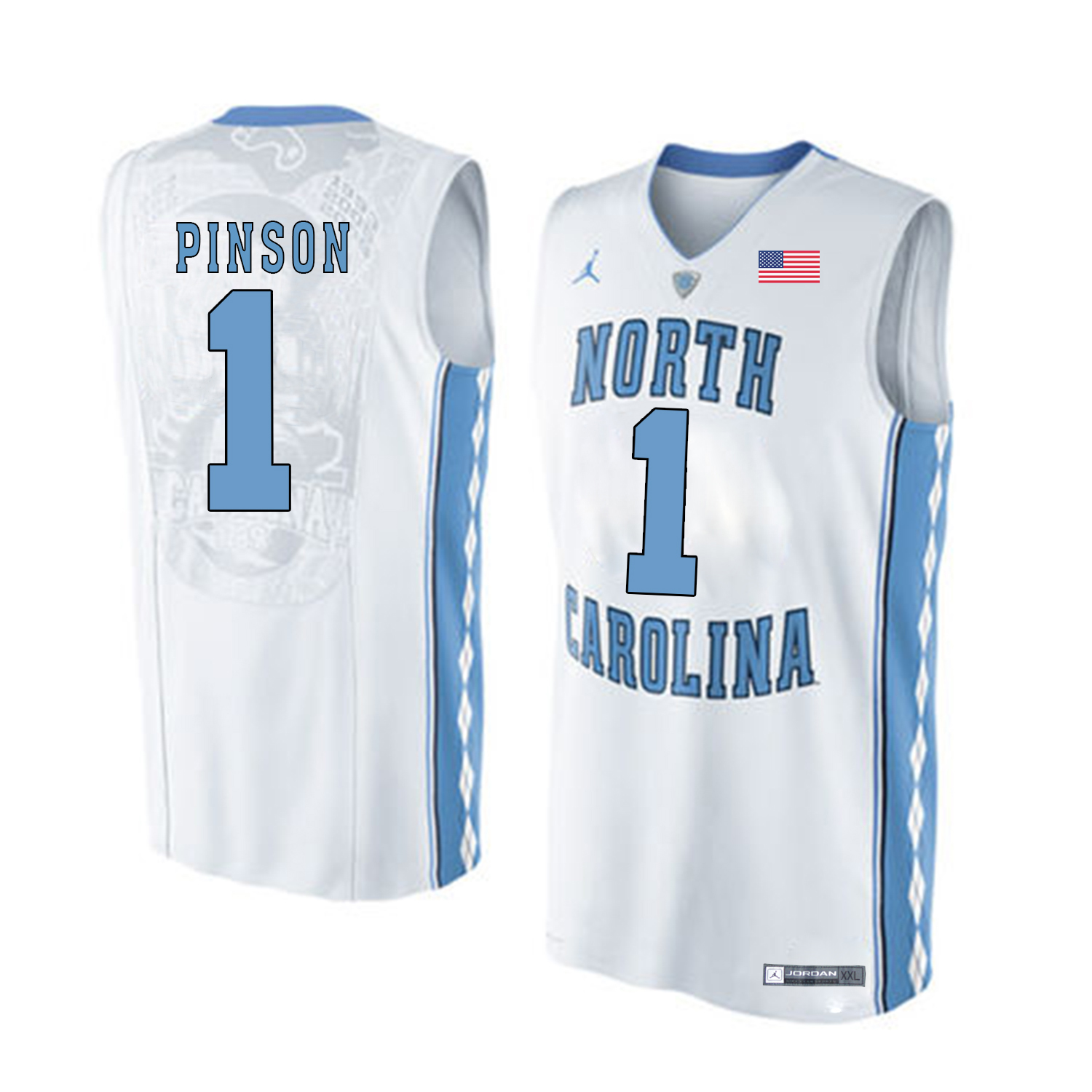 North Carolina Tar Heels 1 Theo Pinson White College Basketball Jersey