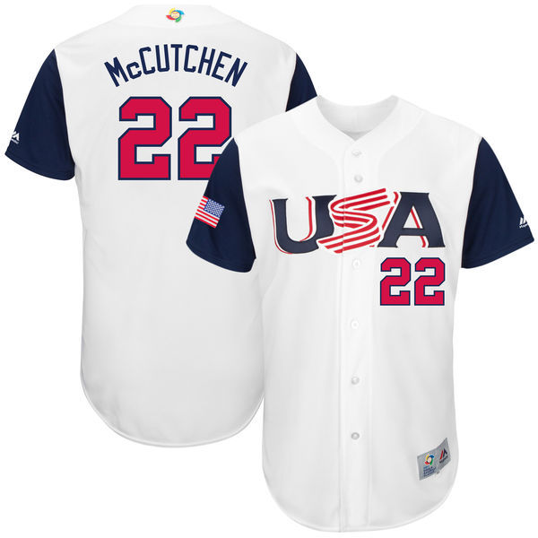 Men's USA Baseball 22 Andrew McCutchen White 2017 World Baseball Classic Jersey