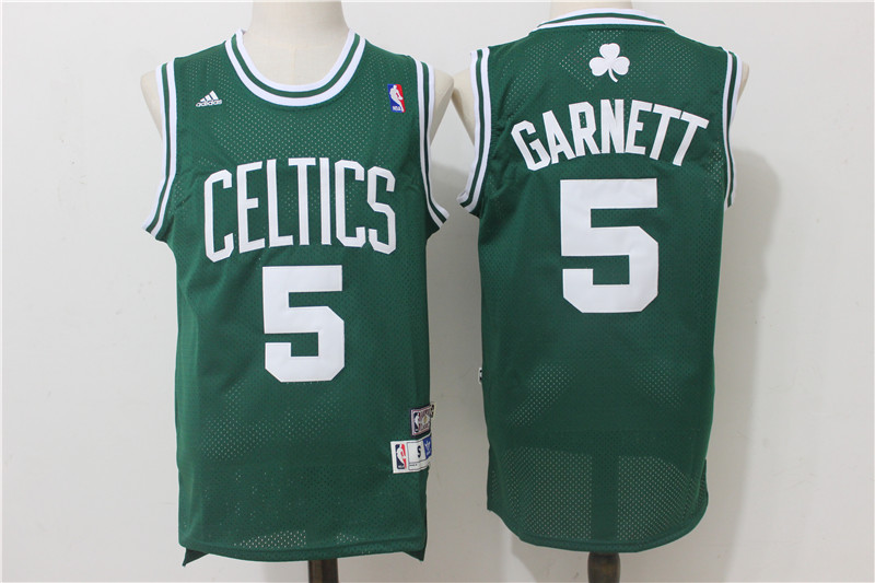Celtics 5 Kevin Garnett Green Hardwood Classics Jersey - Click Image to Close