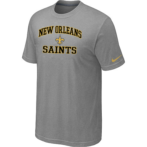 New Orleans Saints Team Logo Gray Nike Men's Short Sleeve T-Shirt