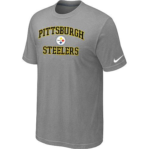 Pittsburgh Steelers Team Logo Gray Nike Men's Short Sleeve T-Shirt