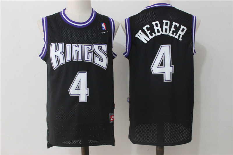 Kings 4 Chris Webber Black Nike Jersey