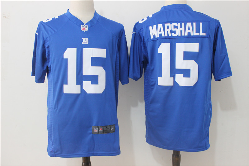 Nike Giants 15 Brandon Marshall Blue Game Jersey - Click Image to Close