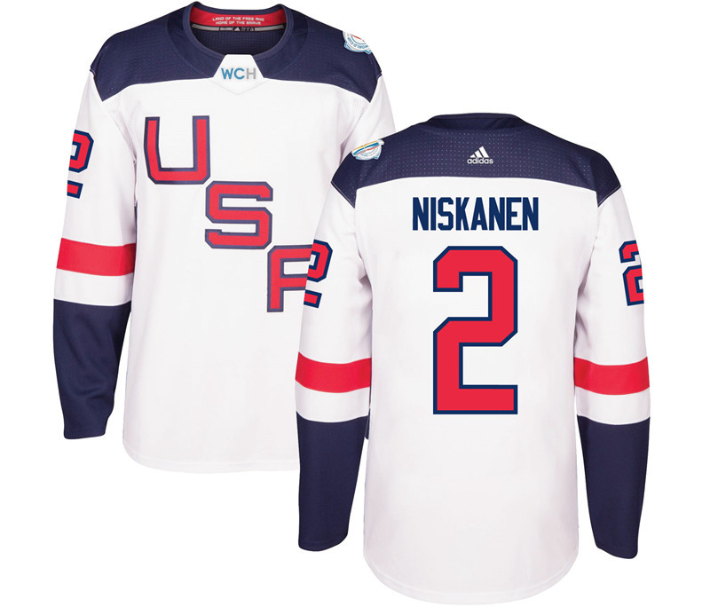 USA 2 Matt Niskanen White 2016 World Cup Of Hockey Premier Player Jersey