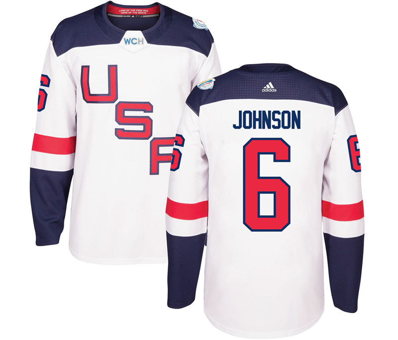 USA 6 Erik Johnson White 2016 World Cup Of Hockey Premier Player Jersey