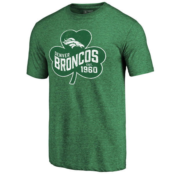 Denver Broncos St. Patrick's Day Green Men's Short Sleeve T-Shirt Denver Broncos St. Patrick's Day Green Men's Short Sleeve T-Shirt