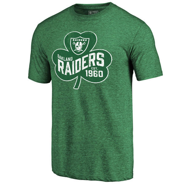 Oakland Raiders St. Patrick's Day Green Men's Short Sleeve T-Shirt