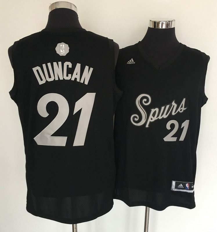 Spurs 21 Tim Duncan Black 2016 Christmas Day Swingman Jersey