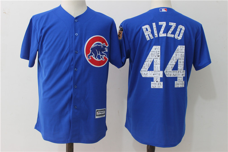 Cubs 44 Anthony Rizzo Royal 2017 Spring Training Cool Base Jersey