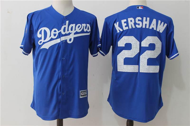 Dodgers 22 Clayton Kershaw Blue 2017 Spring Training Cool Base Jersey - Click Image to Close