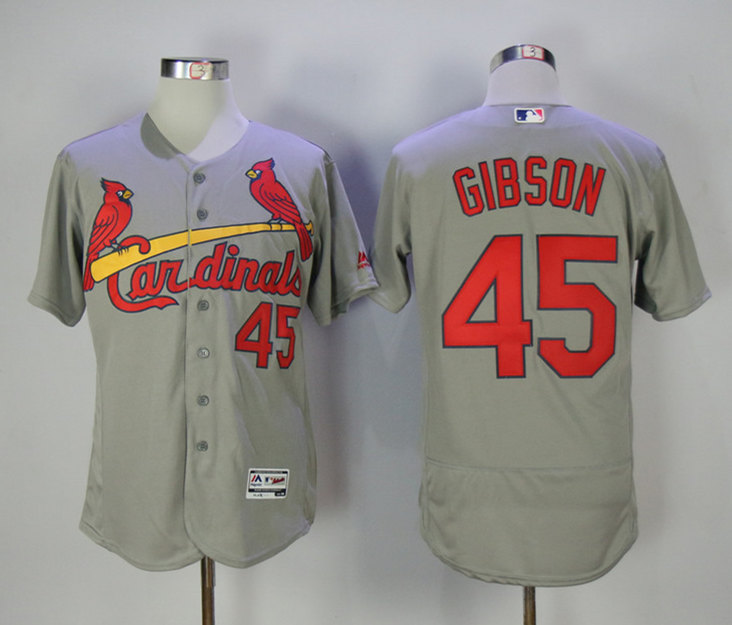 Cardinals 45 Bob Gibson Grey Flexbase Jersey