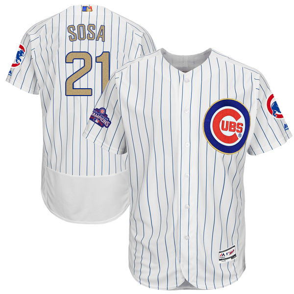 Cubs 21 Sammy Sosa White 2017 Gold Program Flexbase Jersey Cubs 21 Sammy Sosa White 2017 Gold Program Flexbase Jersey