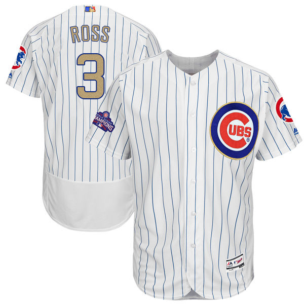 Cubs 3 David Ross White 2017 Gold Program Flexbase Jersey Cubs 3 David Ross White 2017 Gold Program Flexbase Jersey