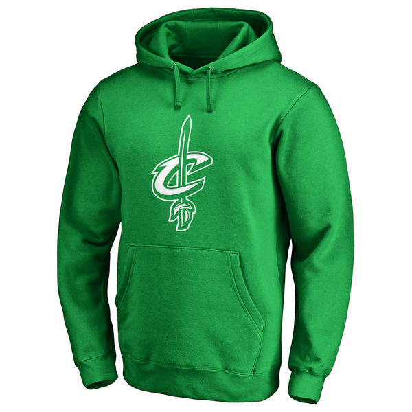Cleveland Cavaliers Fanatics Branded Kelly Green St. Patrick's Day White Logo Pullover Hoodie - Click Image to Close
