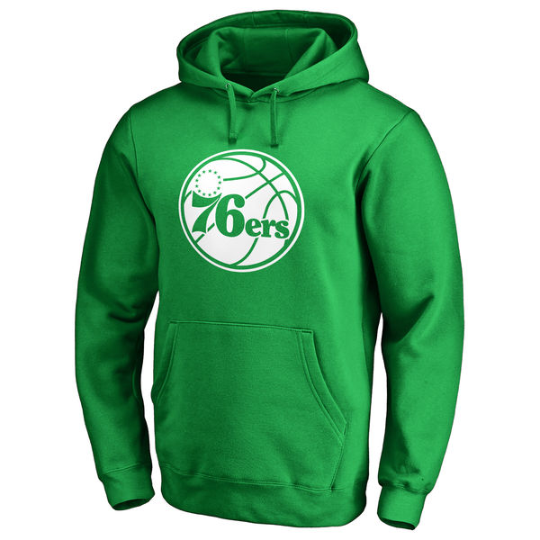 Philadelphia 76ers Fanatics Branded Kelly Green St. Patrick's Day White Logo Pullover Hoodie