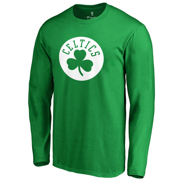 Boston Celtics Fanatics Branded Kelly Green St. Patrick's Day White Logo Long Sleeve T-Shirt - Click Image to Close