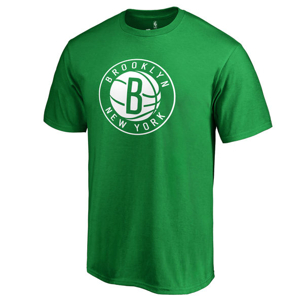 Brooklyn Nets Fanatics Branded Kelly Green St. Patrick's Day White Logo T-Shirt