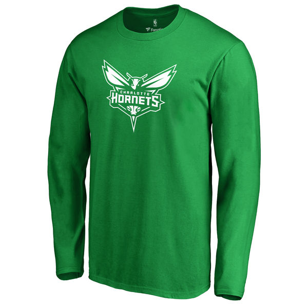 Charlotte Hornets Fanatics Branded Kelly Green St. Patrick's Day White Logo Long Sleeve T-Shirt - Click Image to Close