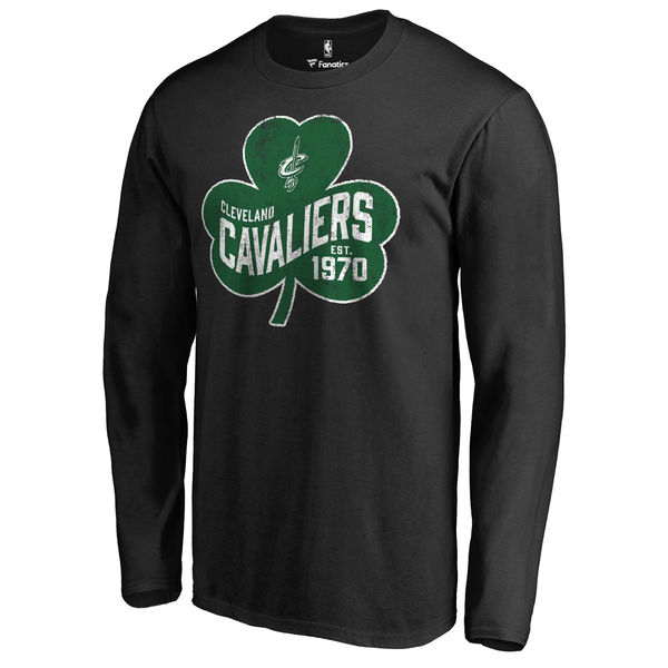 Cleveland Cavaliers Fanatics Branded Black Big & Tall St. Patrick's Day Paddy's Pride Long Sleeve T-Shirt