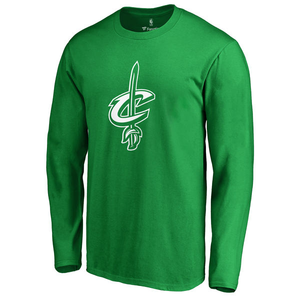 Cleveland Cavaliers Fanatics Branded Kelly Green St. Patrick's Day White Logo Long Sleeve T-Shirt
