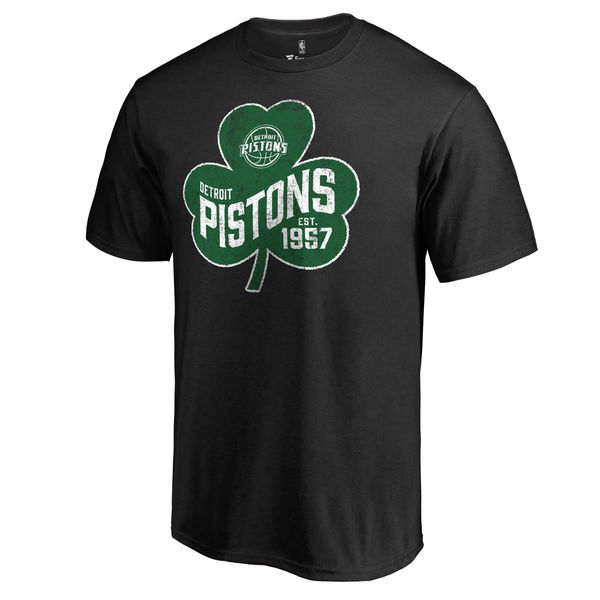 Detroit Pistons Fanatics Branded Black Big & Tall St. Patrick's Day Paddy's Pride T-Shirt