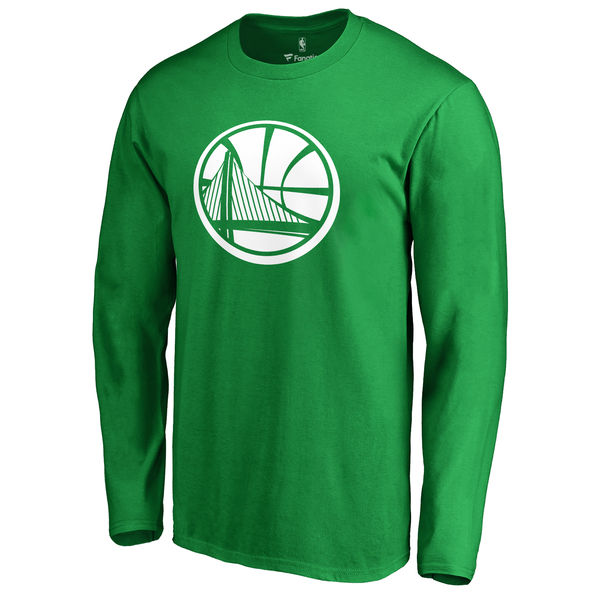 Golden State Warriors Fanatics Branded Kelly Green St. Patrick's Day White Logo Long Sleeve T-Shirt