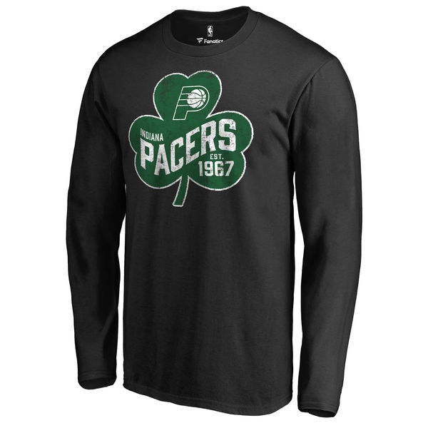 Indiana Pacers Fanatics Branded Black Big & Tall St. Patrick's Day Paddy's Pride Long Sleeve T-Shirt