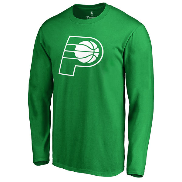 Indiana Pacers Fanatics Branded Kelly Green St. Patrick's Day White Logo Long Sleeve T-Shirt