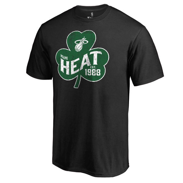 Miami Heat Fanatics Branded Black Big & Tall St. Patrick's Day Paddy's Pride T-Shirt - Click Image to Close