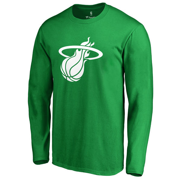 Miami Heat Fanatics Branded Kelly Green St. Patrick's Day White Logo Long Sleeve T-Shirt