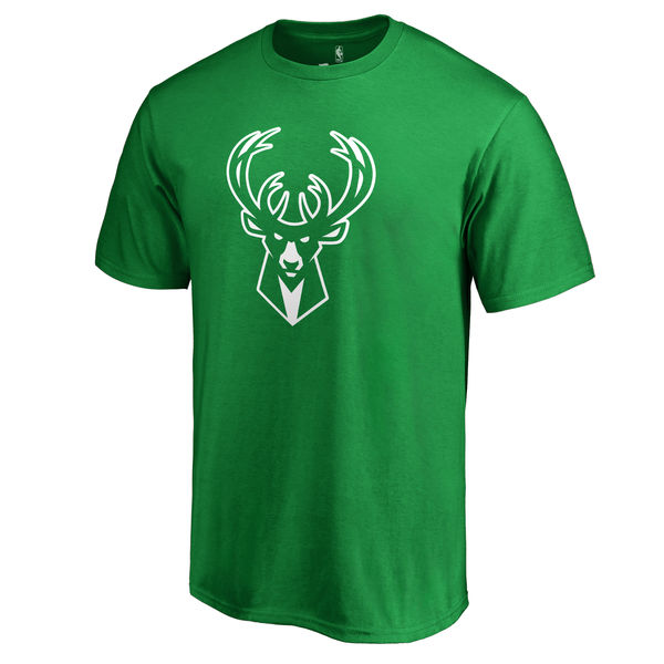 Milwaukee Bucks Fanatics Branded Kelly Green St. Patrick's Day White Logo T-Shirt
