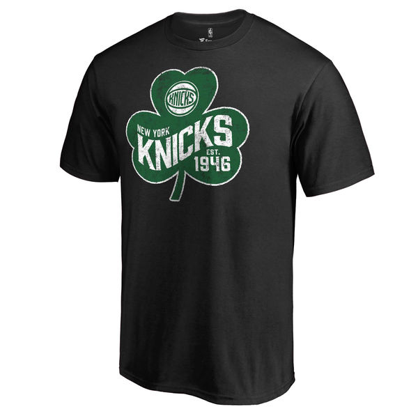 New York Knicks Fanatics Branded Black Big & Tall St. Patrick's Day Paddy's Pride T-Shirt