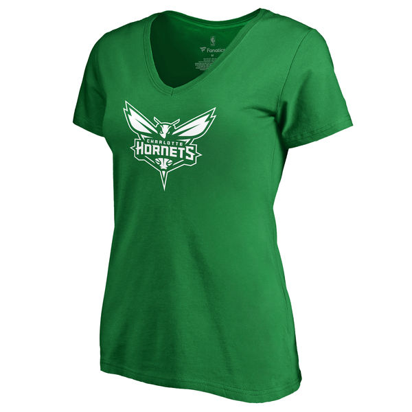 Charlotte Hornets Fanatics Branded Kelly Green St. Patrick's Day White Logo Women's T-Shirt