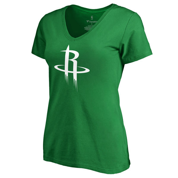Houston Rockets Fanatics Branded Kelly Green St. Patrick's Day White Logo Women's T-Shirt
