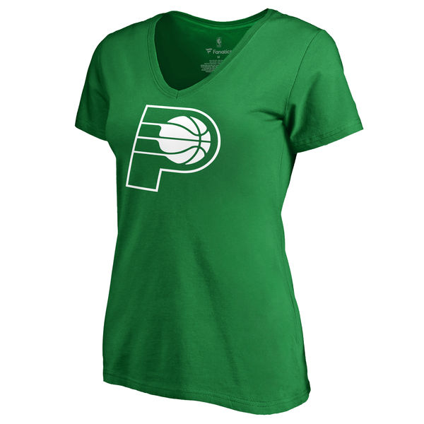 Indiana Pacers Fanatics Branded Kelly Green St. Patrick's Day White Logo Women's T-Shirt