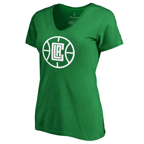 LA Clippers Fanatics Branded Kelly Green St. Patrick's Day White Logo Women's T-Shirt